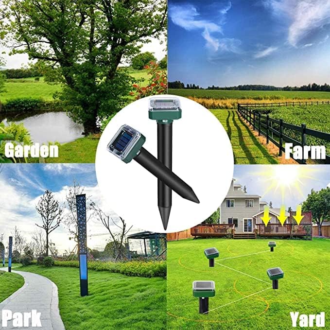 Mole Repellent 2Pack Ultrasonic Solar-2