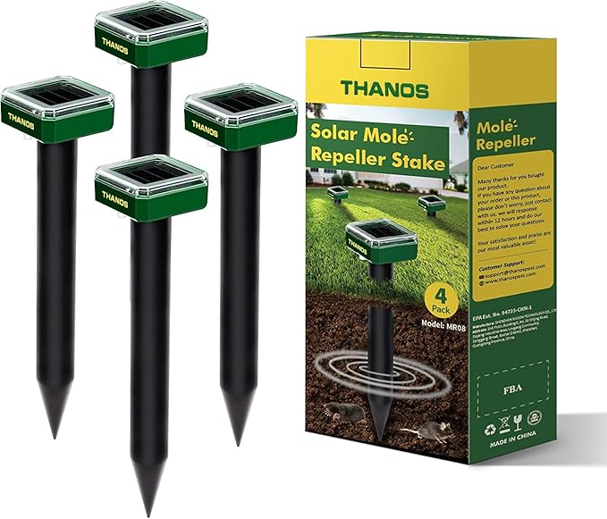 Mole Repellent 2Pack Ultrasonic Solar-4