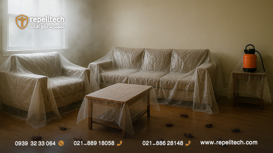 جمع آوری لاشه ها بعد از سمپاشی